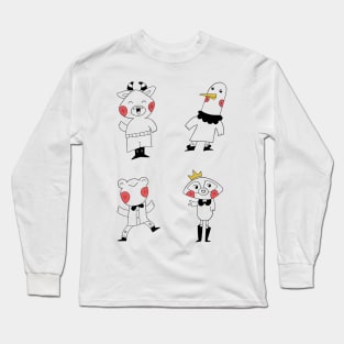 Kawaii Farm Animals, Cute Country Life Long Sleeve T-Shirt